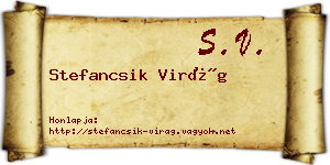 Stefancsik Virág névjegykártya